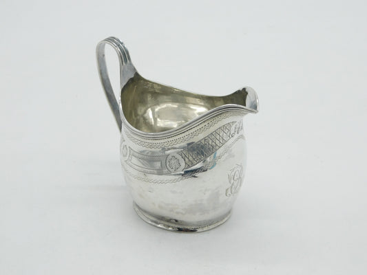 Georgian Sterling Silver Floral Bright Cut Cream Jug 1806 London Antique