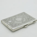 Victorian Sterling Silver Floral Pattern Card Case Antique 1898 Birmingham