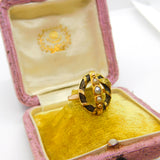 Georgian 18ct Yellow Gold, Hair Weave & Seed Pearl Mourning Ring Antique c1810