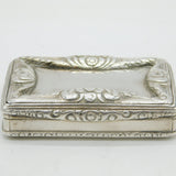 George IV Sterling Silver Floral Pattern Snuff Box Antique 1827 Birmingham