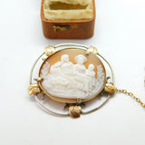 Victorian 9ct Gold & Sterling Silver Art Nouveau Cameo Brooch c1880 Antique