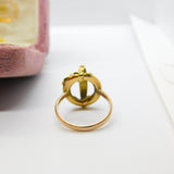Georgian 18ct Yellow Gold, Hair Weave & Seed Pearl Mourning Ring Antique c1810