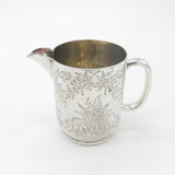 Victorian Sterling Silver Fern Pattern Milk Jug Antique 1878 London Henry Lias