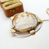 Victorian 9ct Gold & Sterling Silver Art Nouveau Cameo Brooch c1880 Antique