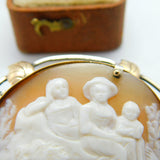 Victorian 9ct Gold & Sterling Silver Art Nouveau Cameo Brooch c1880 Antique