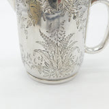 Victorian Sterling Silver Fern Pattern Milk Jug Antique 1878 London Henry Lias
