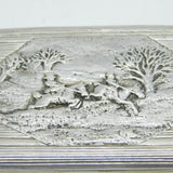 George III Sterling Silver Fox Hunting Scene Snuff Box Antique 1808 London