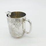 Victorian Sterling Silver Fern Pattern Milk Jug Antique 1878 London Henry Lias