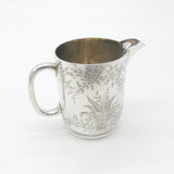 Victorian Sterling Silver Fern Pattern Milk Jug Antique 1878 London Henry Lias