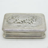 George III Sterling Silver Fox Hunting Scene Snuff Box Antique 1808 London