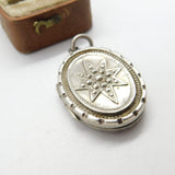 Adie & Lovekin Victorian Sterling Silver Starburst Locket 1896 Birmingham