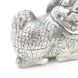 Large Cambodian Sterling Silver Betel Nut Box Dragon Form Antique c1930 Deco