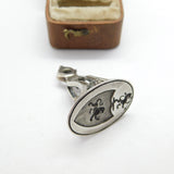 Georgian Sterling Silver Heraldic Lion Crested Intaglio Seal Fob c1740 Antique