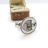 Georgian Sterling Silver Heraldic Lion Crested Intaglio Seal Fob c1740 Antique