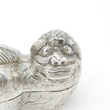 Cambodian Sterling Silver Betel Nut Box Classical Dragon Form Antique c1930 Deco