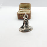 Georgian Sterling Silver Heraldic Lion Crested Intaglio Seal Fob c1740 Antique