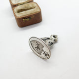 Georgian Sterling Silver Heraldic Lion Crested Intaglio Seal Fob c1740 Antique