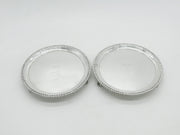 Pair Georgian Sterling Silver Heraldic Crested Salver Dishes London 1803 Antique