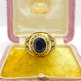 American 10ct Gold & Sapphire Paste St Mary High School Graduation Ring Class of 1965