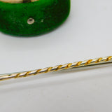 Victorian French 18ct Yellow Gold Blue Enamel Stock Pin Crop Brooch Antique