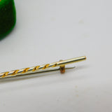 Victorian French 18ct Yellow Gold Blue Enamel Stock Pin Crop Brooch Antique
