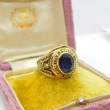 American 10ct Gold & Sapphire Paste St Mary High School Graduation Ring Class of 1965