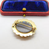 Regency Grand Tour 15ct Gold & Goldstone Set Micro Mosaic Locket Brooch c1830