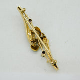 Art Nouveau Boxed 15ct Gold, Enamel & Amethyst Iris Flower Brooch Antique