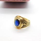 American 10ct Gold & Sapphire Paste St Mary High School Graduation Ring Class of 1965