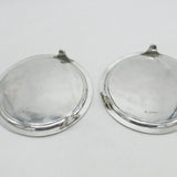 Pair Georgian Sterling Silver Heraldic Crested Salver Dishes London 1803 Antique