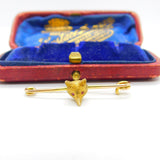 14ct Yellow Gold Fox Mask Stock Pin or Brooch Antique c1930 Art Deco
