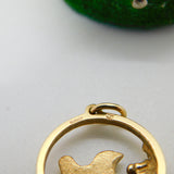 9ct Yellow Gold Perched Robin Sweetheart Pendant Vintage 1979 Sheffield