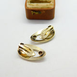 Danish Jemax Sterling Silver White Guilloche Enamel Clip-On Earrings c1940