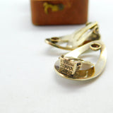 Danish Jemax Sterling Silver White Guilloche Enamel Clip-On Earrings c1940