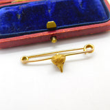 14ct Yellow Gold Fox Mask Stock Pin or Brooch Antique c1930 Art Deco