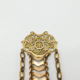 Victorian French Two-Tone Rolled Gold Floral Sewing Chatelaine Clip Antique 1880