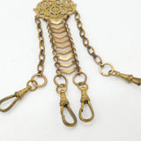 Victorian French Two-Tone Rolled Gold Floral Sewing Chatelaine Clip Antique 1880