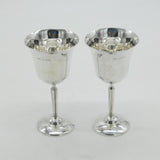 Pair of Sterling Silver Port or Sherry Goblets Vintage 1971 Birmingham