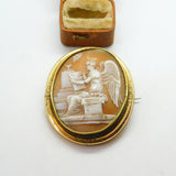 Large Victorian Pinchbeck Mounted Carved Aphrodite Cameo Brooch c1850 Antique