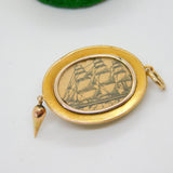 Victorian 18ct Gold, Enamel & Seed Pearl Mourning Pendant Antique c1860