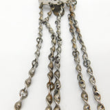 Large Victorian Cut Steel Sewing Chatelaine with Multiple Tools Antique c1850