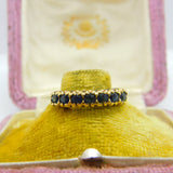 9ct Yellow Gold & Natural Sapphire Half-Eternity Ring Vintage 1978 London