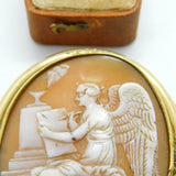 Large Victorian Pinchbeck Mounted Carved Aphrodite Cameo Brooch c1850 Antique