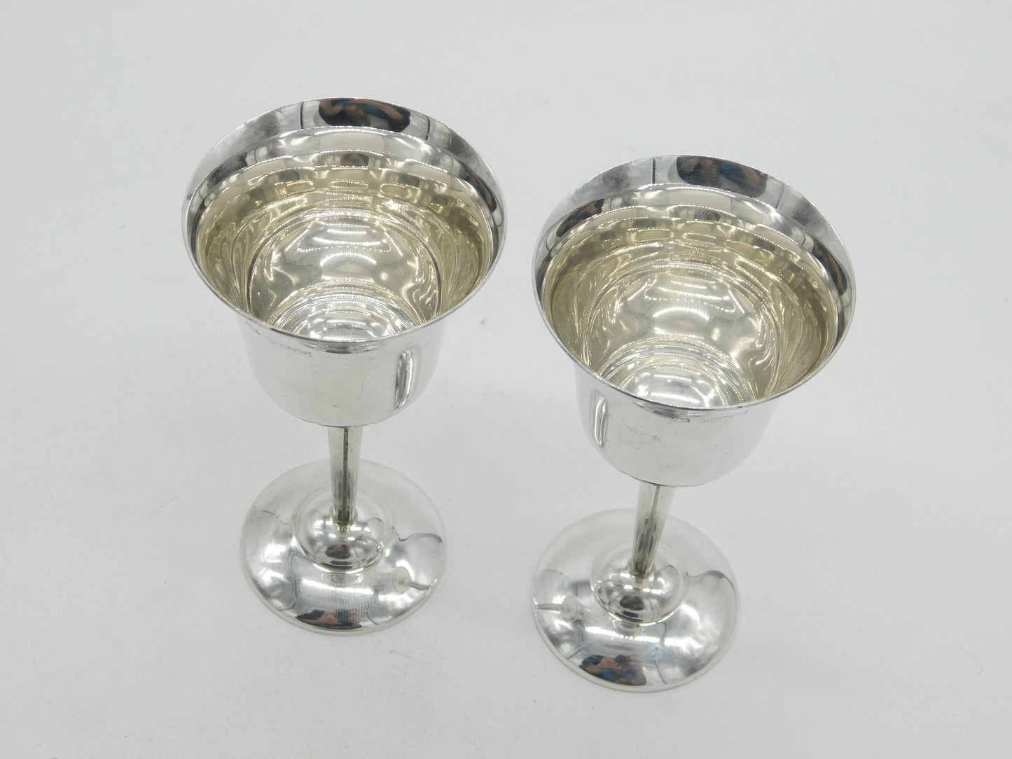 Pair of Sterling Silver Port or Sherry Goblets Vintage 1971 Birmingham