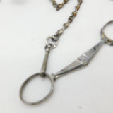 Large Victorian Cut Steel Sewing Chatelaine with Multiple Tools Antique c1850