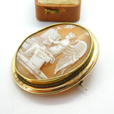 Large Victorian Pinchbeck Mounted Carved Aphrodite Cameo Brooch c1850 Antique
