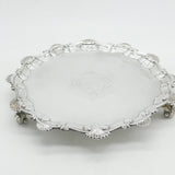 Large Georgian Sterling Silver Armorial Heraldic Crest Salver 1762 London Antique