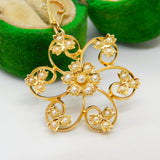 Victorian 15ct Gold, Seed Pearl Floral Mourning Pendant Locket Reverse c1890