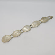 WWII Sterling Silver Allied Nations of War Panel Bracelet Antique 1945 London