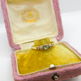 Victorian 18ct Gold, Aquamarine & 0.15ct Diamond Band Ring Antique c1900